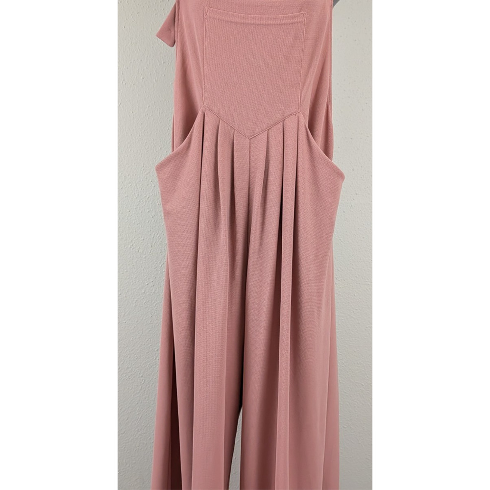 New Halara sz L Play It My Way Wide Leg Jumpsuit rose pink one piece 3177 - Picture 3 of 9